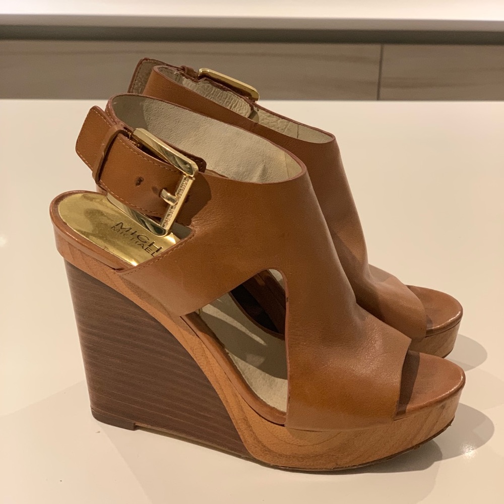 Michael Kors Brown Wedge Sandal Sz 4